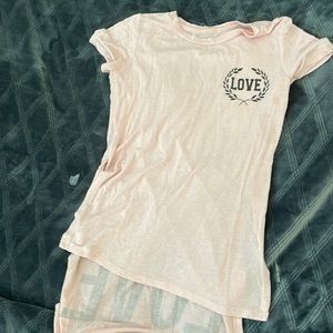 Pink love shirt kids size medium
